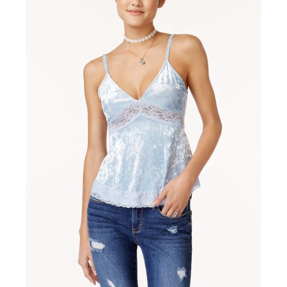 American Rag Juniors Lace Trimmed Crushed Velvet Cami
